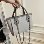 Women Tote Bag Fashion Canvas Large Capacity Handbag Casual Chains Shoulder Bags Ladies Big Messenger Bag Shopping Bag