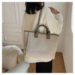 Women Tote Bag Fashion Canvas Large Capacity Handbag Casual Chains Shoulder Bags Ladies Big Messenger Bag Shopping Bag