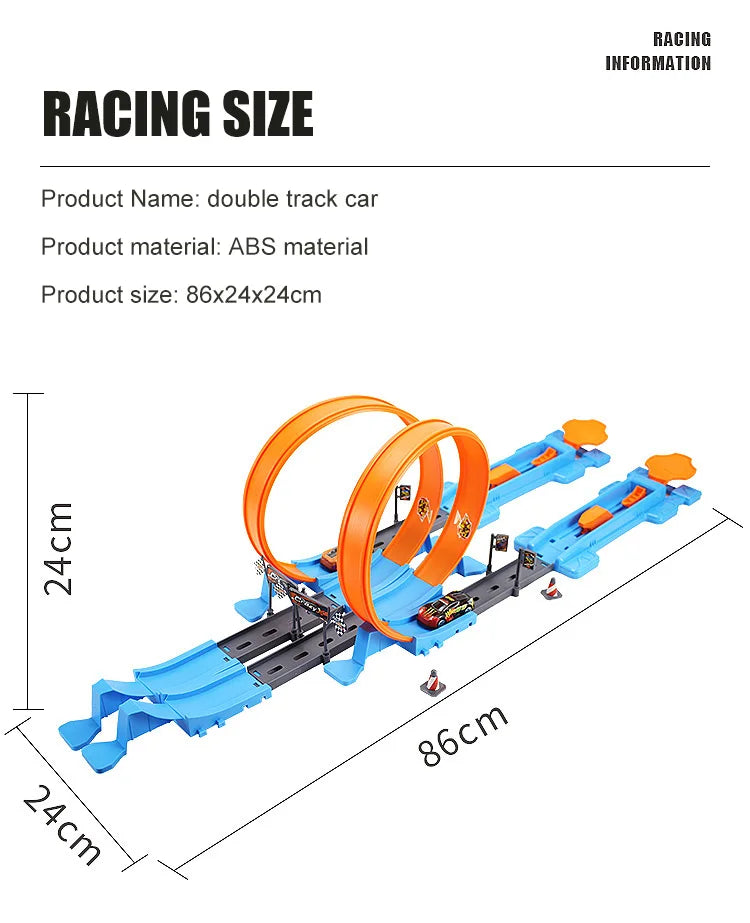 Racing Toys Track Stunt Speed Car Wheels DIY Rail Kits Assembled Model 18pcs Boys Girls Children Gift for Kid Christmas Present