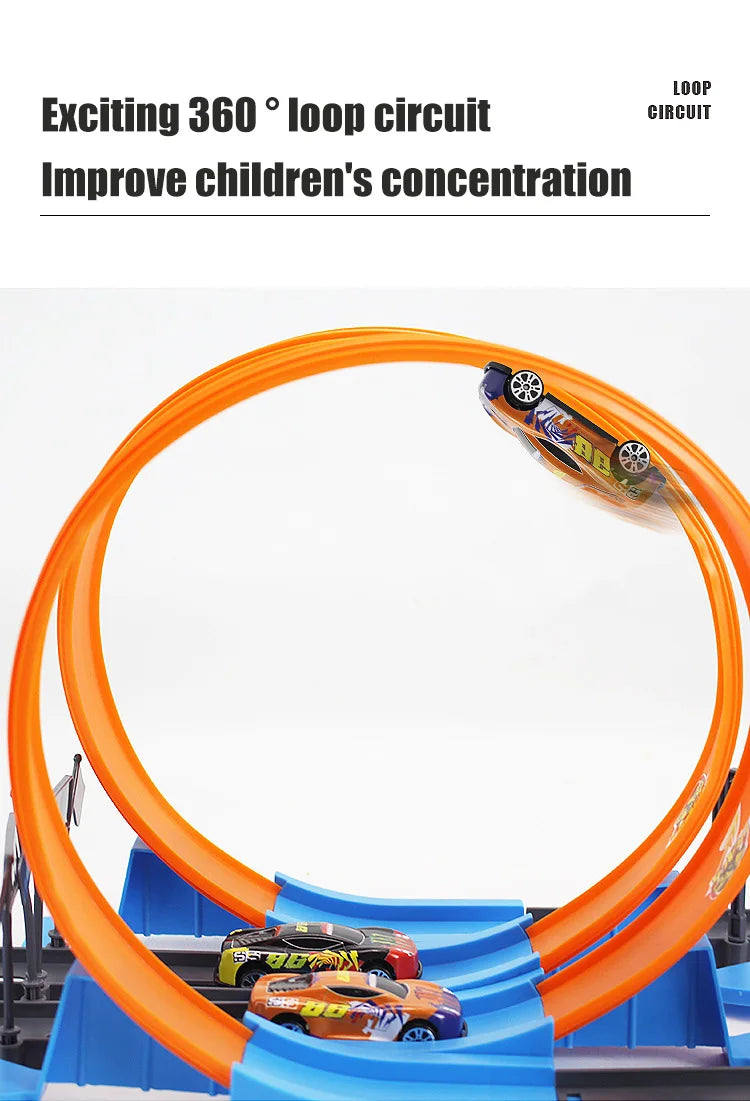 Racing Toys Track Stunt Speed Car Wheels DIY Rail Kits Assembled Model 18pcs Boys Girls Children Gift for Kid Christmas Present