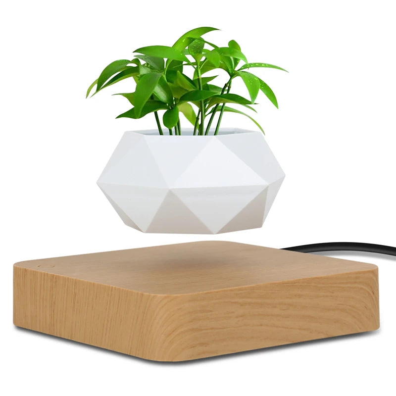 Levitating Air Bonsai Pot Rotation Flower Pot Planters Magnetic  Suspension Floating Pot Potted Plant Home Desk Decor