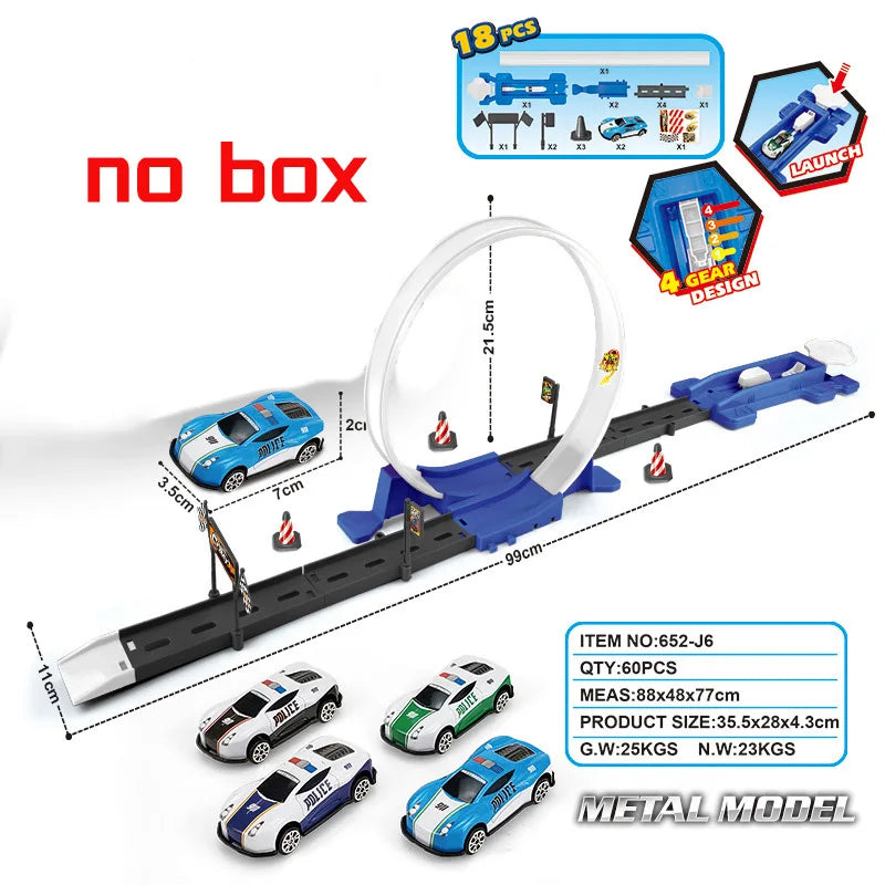 Racing Toys Track Stunt Speed Car Wheels DIY Rail Kits Assembled Model 18pcs Boys Girls Children Gift for Kid Christmas Present