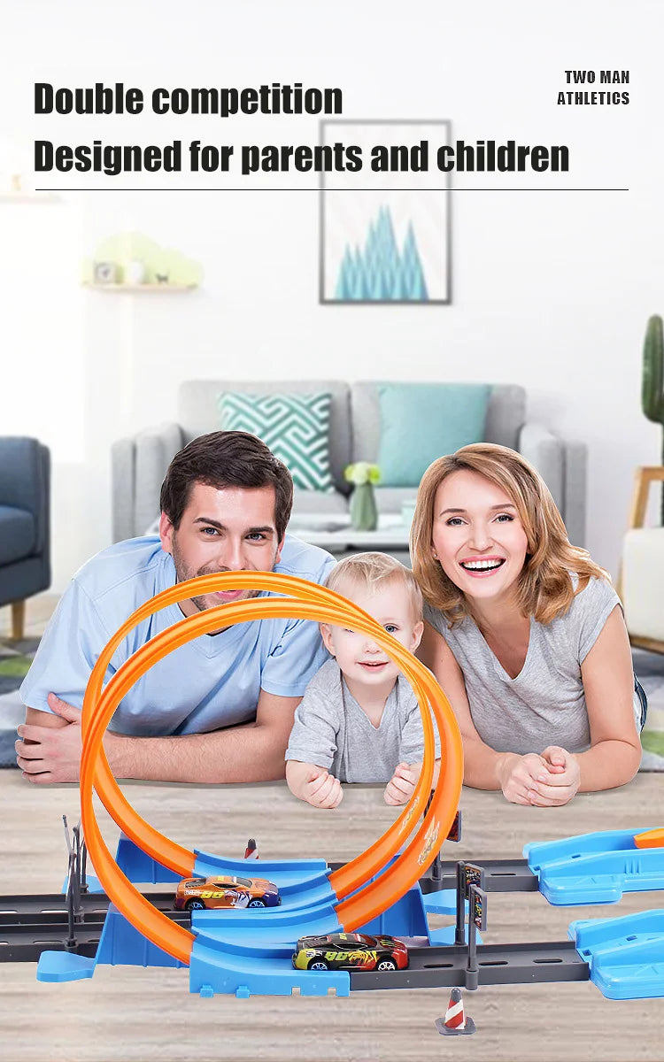 Racing Toys Track Stunt Speed Car Wheels DIY Rail Kits Assembled Model 18pcs Boys Girls Children Gift for Kid Christmas Present
