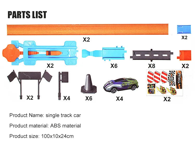 Racing Toys Track Stunt Speed Car Wheels DIY Rail Kits Assembled Model 18pcs Boys Girls Children Gift for Kid Christmas Present