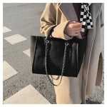 Women Tote Bag Fashion Canvas Large Capacity Handbag Casual Chains Shoulder Bags Ladies Big Messenger Bag Shopping Bag
