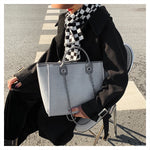 Women Tote Bag Fashion Canvas Large Capacity Handbag Casual Chains Shoulder Bags Ladies Big Messenger Bag Shopping Bag