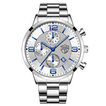 reloj hombre Luxury Business Men Watchs Stainless Steel Quartz WristWatch Male Leather Calendar Luminous Clock relogio masculino