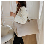 Women Tote Bag Fashion Canvas Large Capacity Handbag Casual Chains Shoulder Bags Ladies Big Messenger Bag Shopping Bag