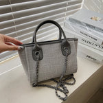Women Tote Bag Fashion Canvas Large Capacity Handbag Casual Chains Shoulder Bags Ladies Big Messenger Bag Shopping Bag