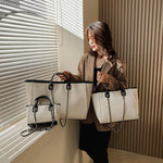 Women Tote Bag Fashion Canvas Large Capacity Handbag Casual Chains Shoulder Bags Ladies Big Messenger Bag Shopping Bag
