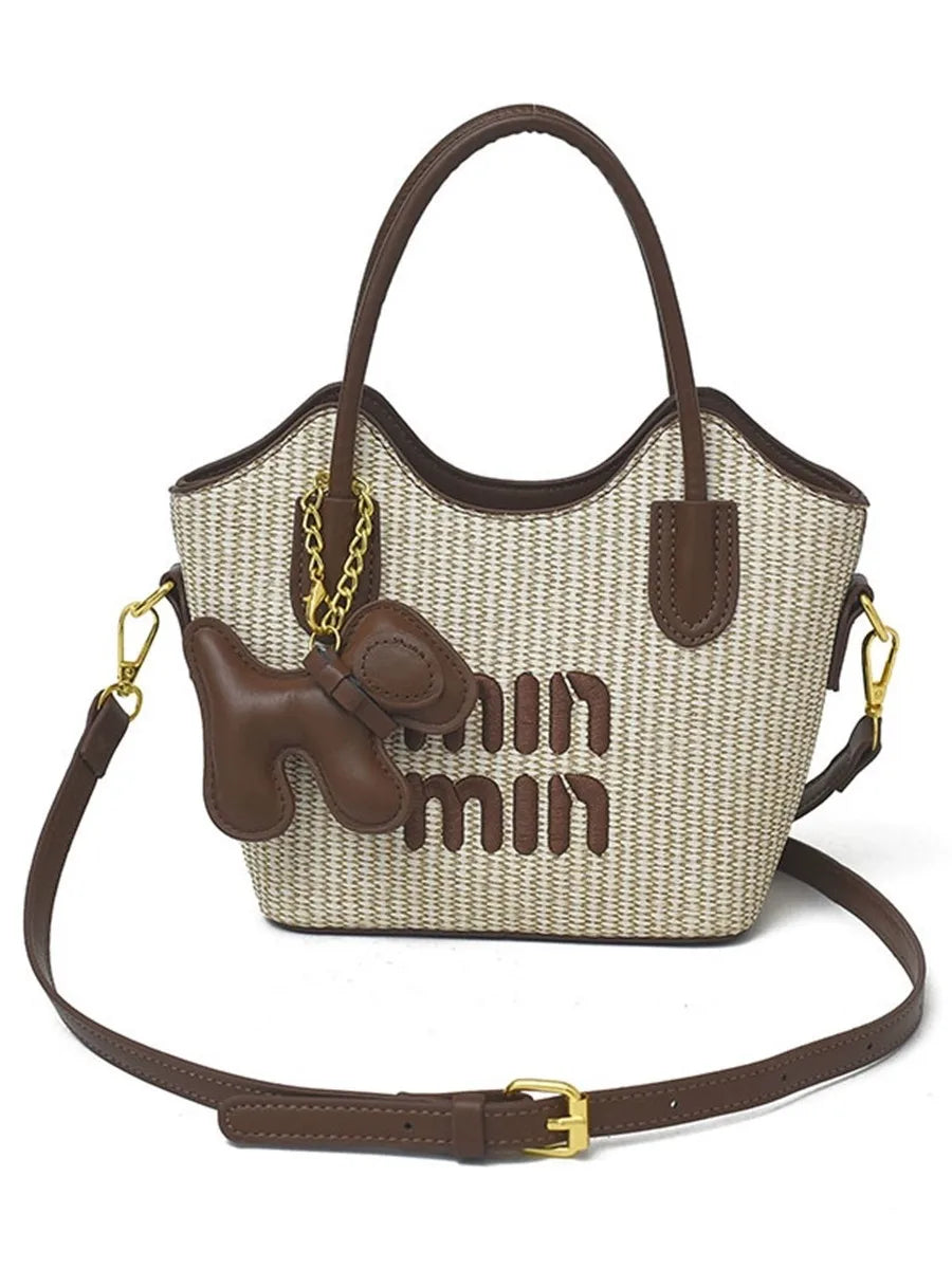 2025 New Designers' Bags - Popular Knitted Bags for Ladies, Casual and Versatile Beach Carry-Along Handbags and Tote Bags