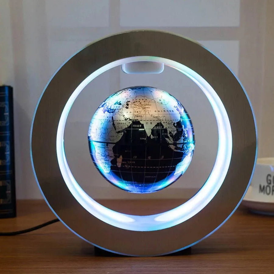 Floating Globe Levitating World Map Rotating Ornament LED Lamp for Bedside Light Novelty Floating Lamp Magnetic Levitation Globe