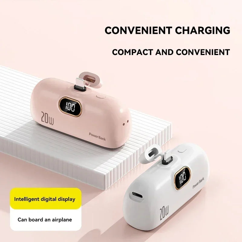 Mini Portable Power Bank 30000mah Capsule Mobile Power Supply Emergency External Battery Fast Charger For Type-c Iphone 2025