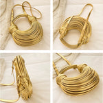 Handbags for Women 2024 New Gold Luxury Designer Brand Handwoven Noodle Bags Rope Knotted Pulled Hobo Silver Evening Clutch Chic