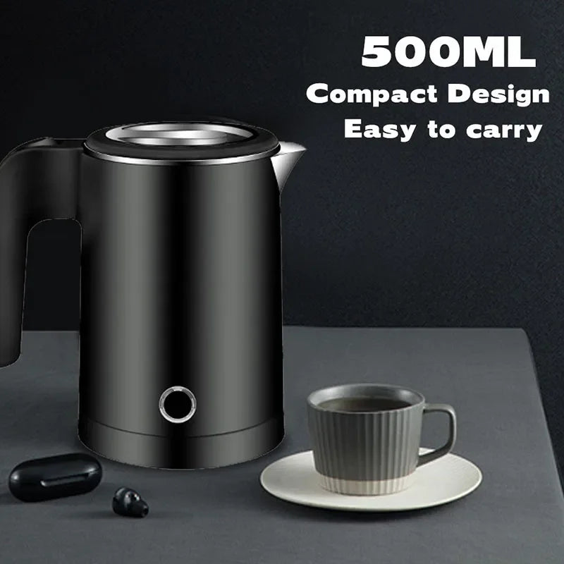 500ML Portable Travel Electric Kettle Tea Coffee Stainless Steel Water Boiler Pot For  Hotel Family Travel kitchen Smart kettle