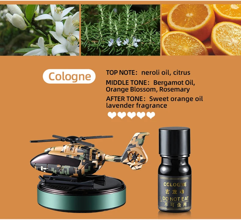 Car Solar Powered Rotation Helicopter Airplane Air Freshener Solar Helicopter Interior Perfume Trim Diffuser Rotary Aromatherapy