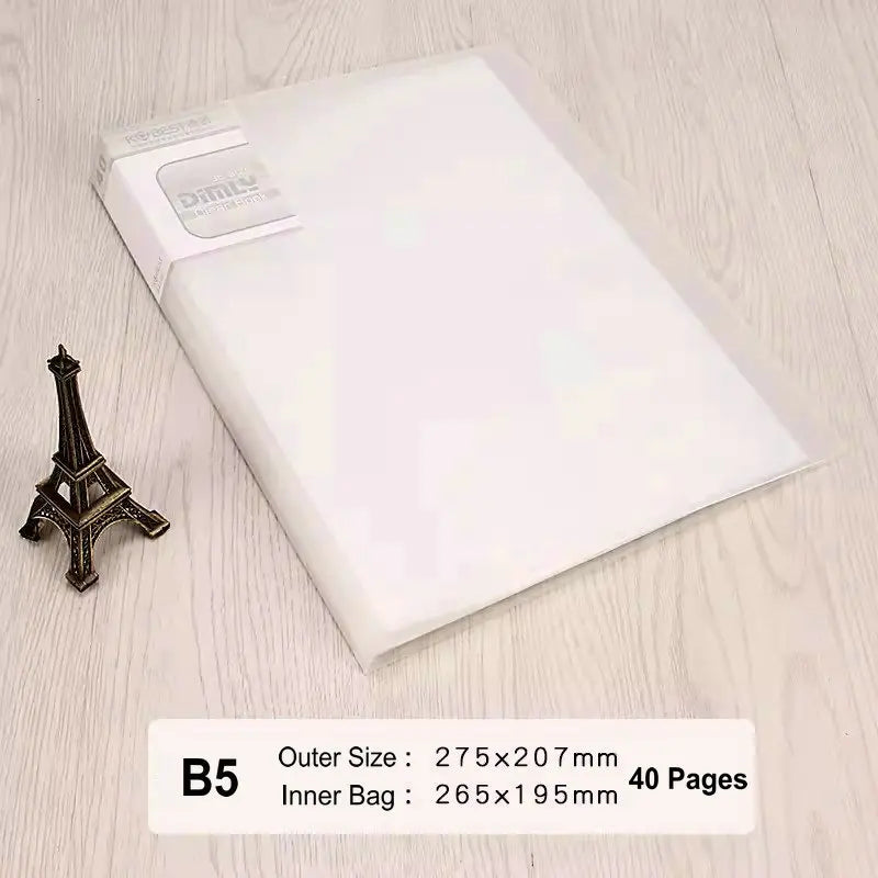Office Document Organizer Folder A5 Display Book Transparent PVC Bag Document Storage B5 Paper Folder For Documents