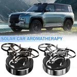 Solar Powered Rotation Helicopter Solar Aromatherapy Car Air Freshener Alloy Fragrance Auto Aroma Diffuser Interior Accessories