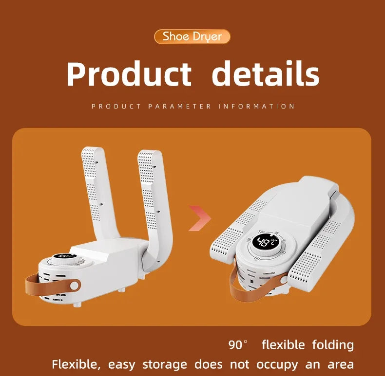 Intelligent Timer Shoe Dryer  Adjustable Dryer Quick Drying Deodorizing Sterilizing Shoe Dryer Household Shoe Warmer Heater