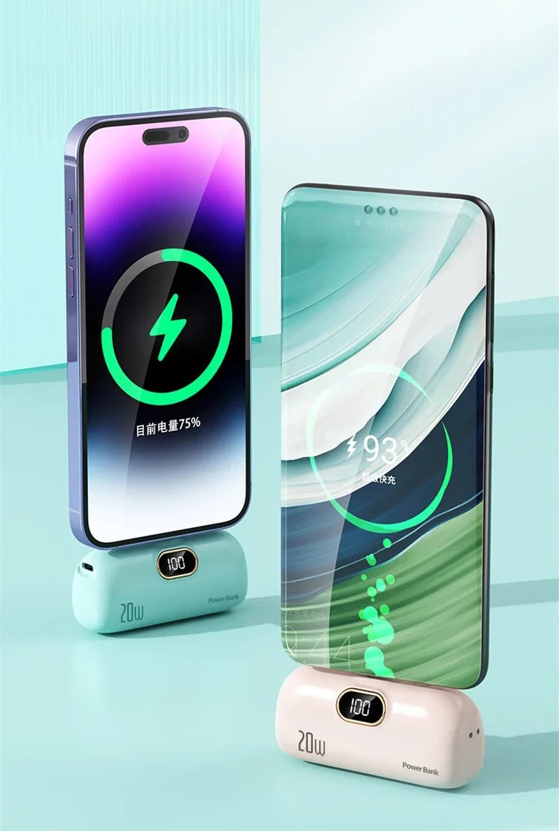 Mini Portable Power Bank 30000mah Capsule Mobile Power Supply Emergency External Battery Fast Charger For Type-c Iphone 2025