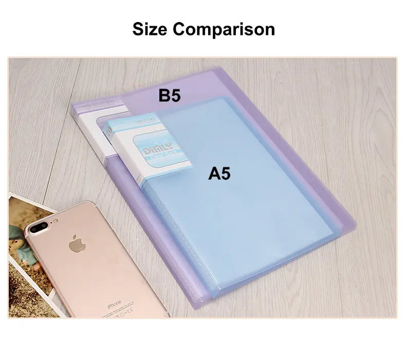 Office Document Organizer Folder A5 Display Book Transparent PVC Bag Document Storage B5 Paper Folder For Documents