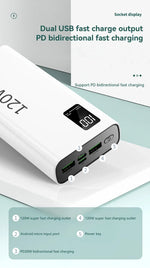 80000mAh Power Bank 120W Super Fast Charging 100% Sufficient Capacity Portable Battery Charger Digital Display For iPhone Xiaomi