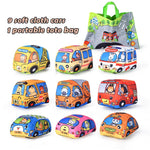 Soft Fabric Car Toy for Babies - Tear-Resistant Cloth Book with Storage Bag and Play Mat, Early Learning Travel Sensory Toy Gift