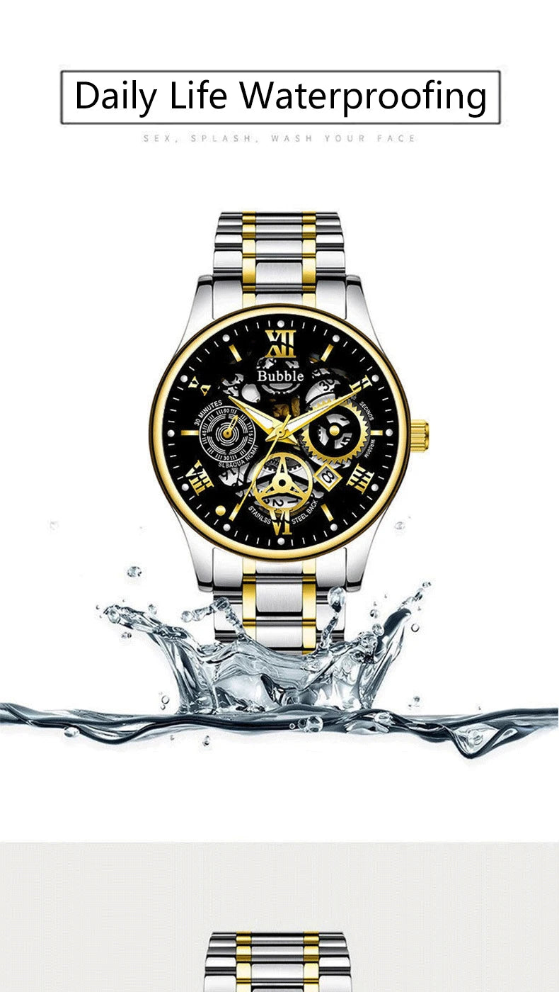 Watch For Men Trendy High end Light Luxury Versatile Quartz Watches Glow Waterproof Roman Hollow Male's Clock Watch UTHAI L93