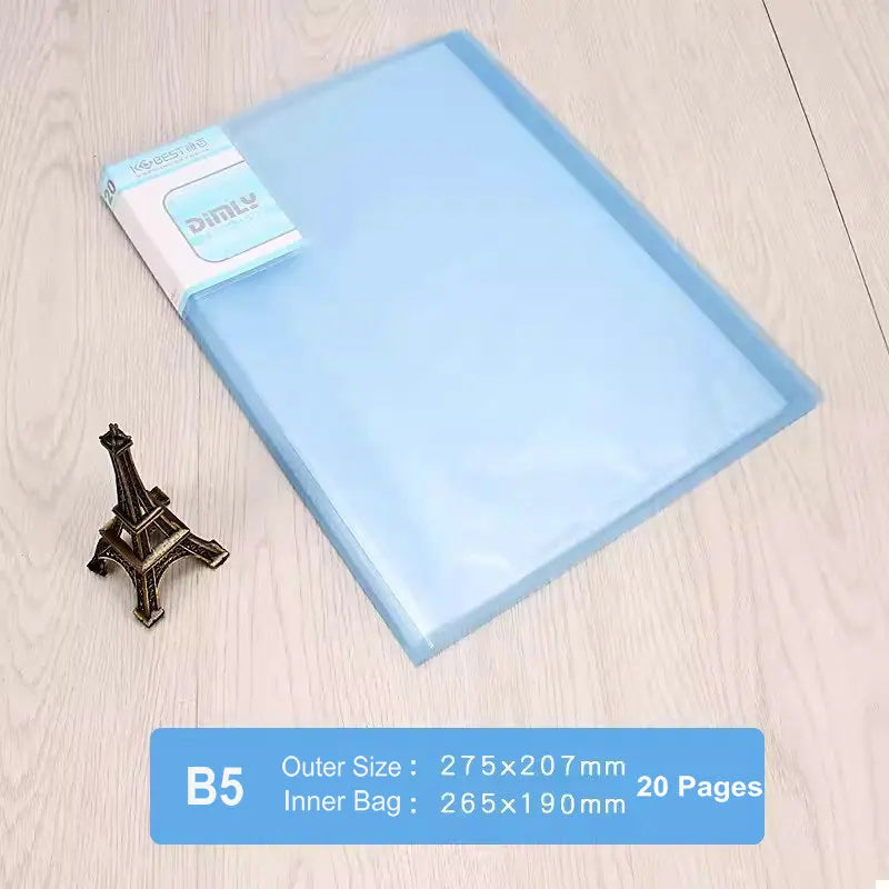 Office Document Organizer Folder A5 Display Book Transparent PVC Bag Document Storage B5 Paper Folder For Documents