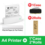 Inkless A4 Portable Thermal Printer Supports A40 Thermal Paper Bluetooth Wireless Mobile Travel Printers for Car & Office Use