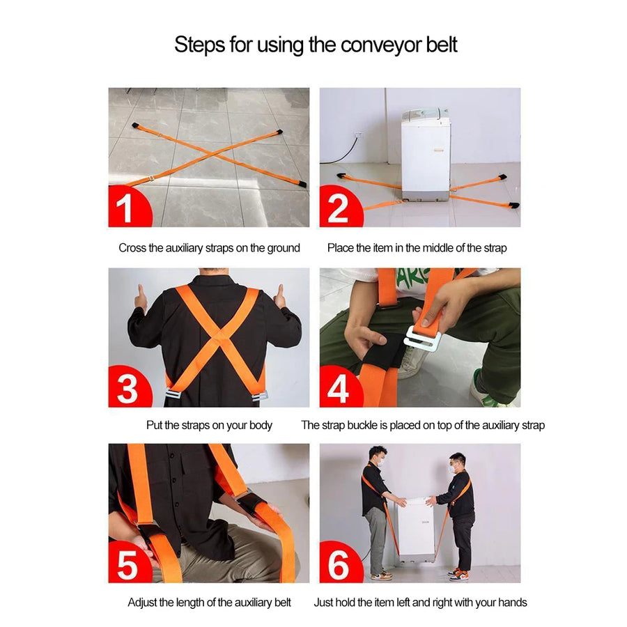 2-Person Lifting And Moving Straps Move Lift Carry  Secure Furniture Heavy Objects Safely Move And Carry Furniture Moving Belt ﻿