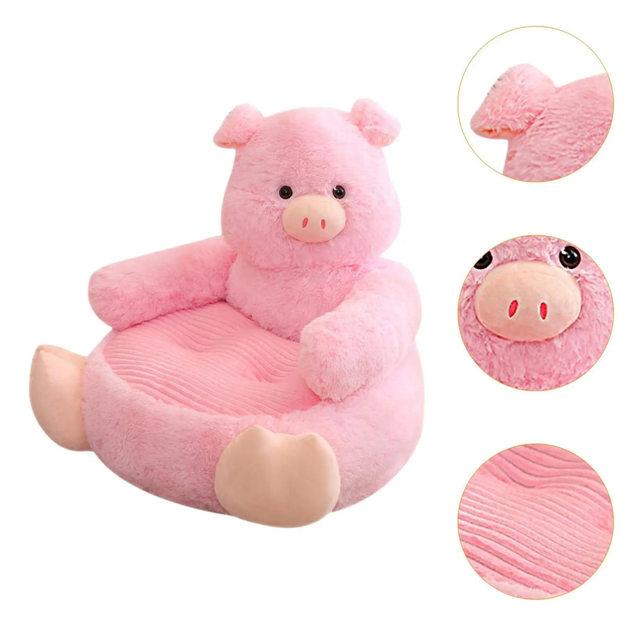 Children Sofa Seat Cartoon Lazy Sofa Decoration Animal Shaped Seat Cushion Plush Support Seat for Play Room Bedroom Living Room