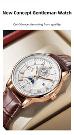 2024 Men Watch Fashion Top Luxury Sport Men's Wristwatch Waterproof Luminous Leather Date Quartz Watches Man clock