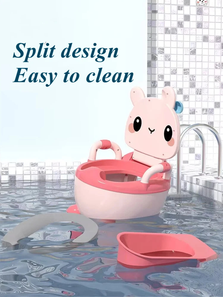 Children's Potty 1-6 Years Old Upgraded Cute Rabbit Baby Toilet Seat Baby Potty Portable Stool Boys & Girls Safe Trainer Seat WC