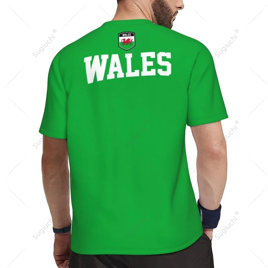 Exclusive design Wales Flag Grain 3D Printed Men For Running Bike Soccer Tennis Fitness Sports tshirt Mesh Fans Short T-shirt