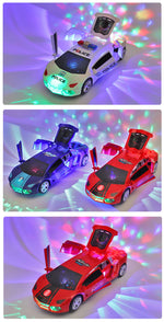 Electric Dancing Deformation Rotating Universal Police Toy Car Child Kid Girl Car Christmas Birthday Gift