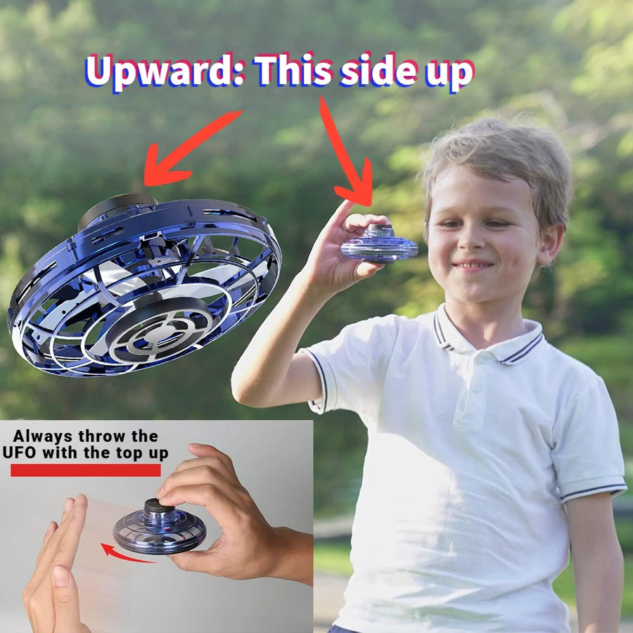NEW LED Flying UFO Spinner Fingertip, Upgrade Flight Helicopter Gyro Flyorb Hover Ball, Mini Drone Aircraft Toy, Christmas Gift