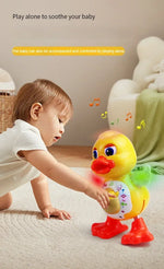 Electric Dancing Duck Funny Blink Eyes Flashing Light Shake The Body Cute Musical Cartoon Animal Educational Toy Children Gift