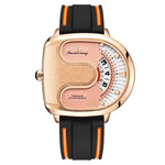 Trend Personality Novel U-Shaped Design Men Watch Creative Dial Rotating Pointer Fashion Watch Waterproof