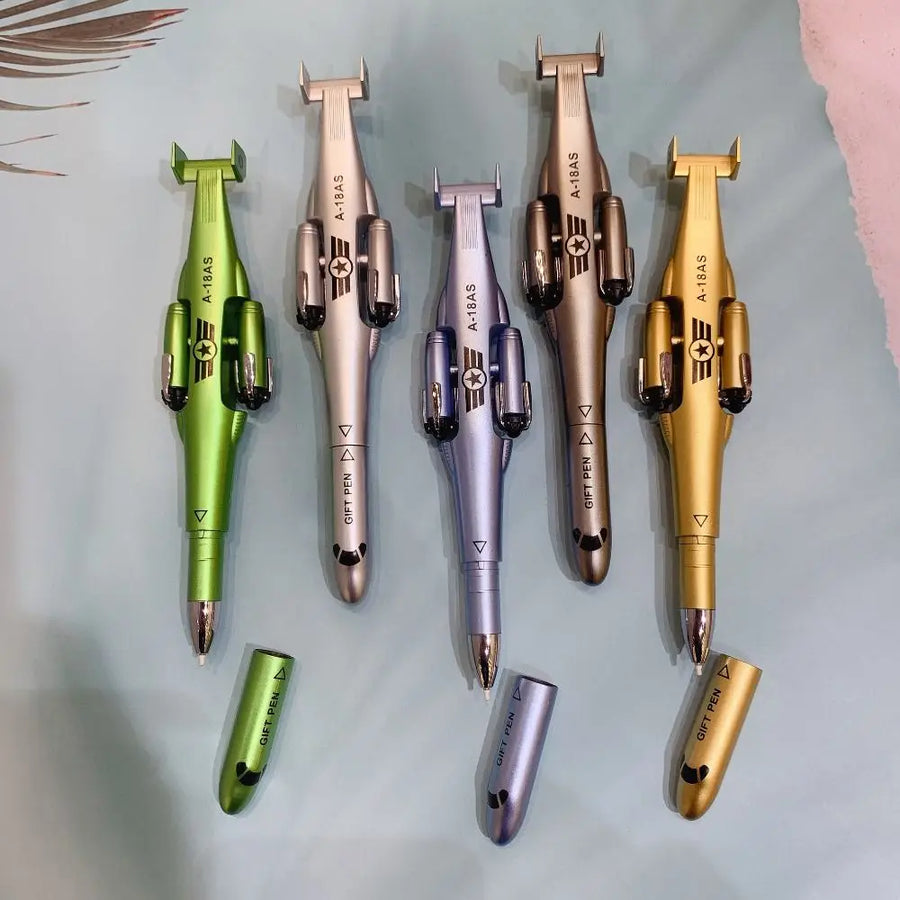 Creative Aircraft Airplane Gel Pen Fashion Rleaxing Deformation Toy Foldable Funny Helicopter Pen Children's Day gift