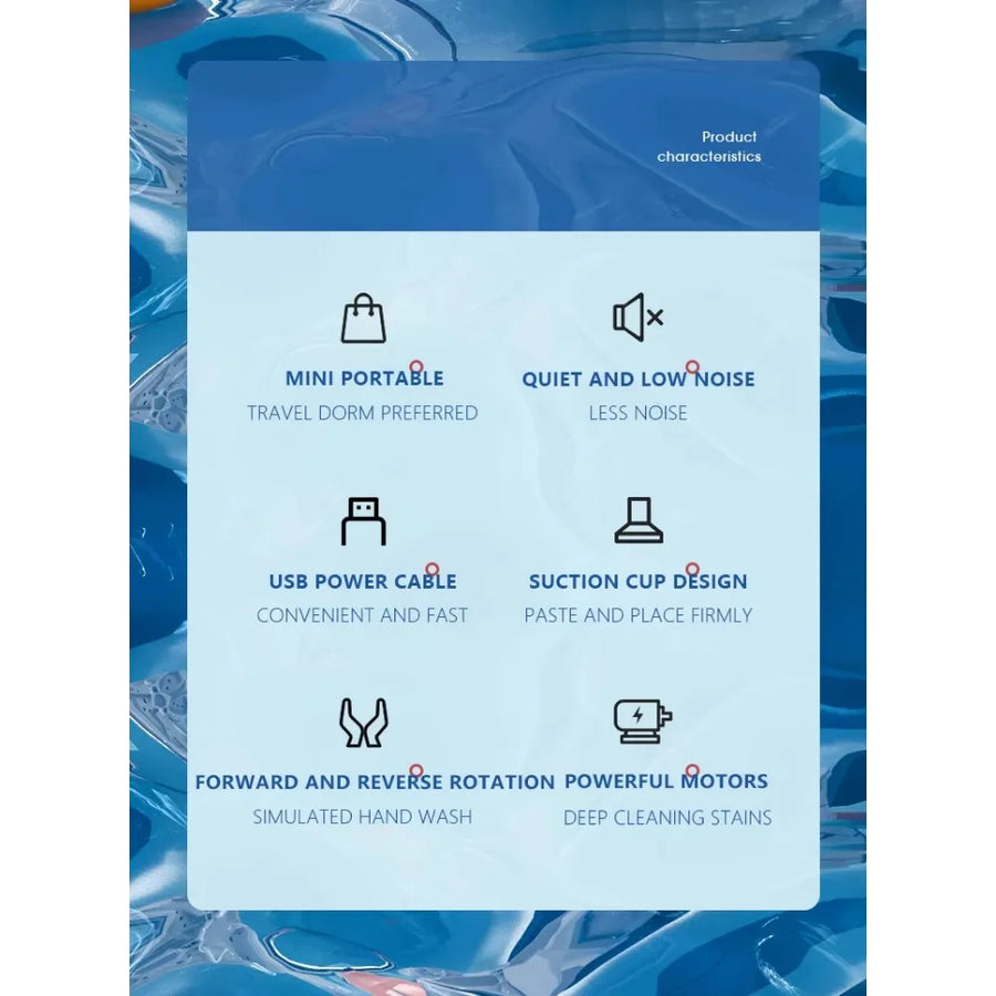 Portable Mini Washing Machine Ultrasonic Turbo Portable Washer with USB for Home Travel  Washing Machine Clean Socks and Dishes