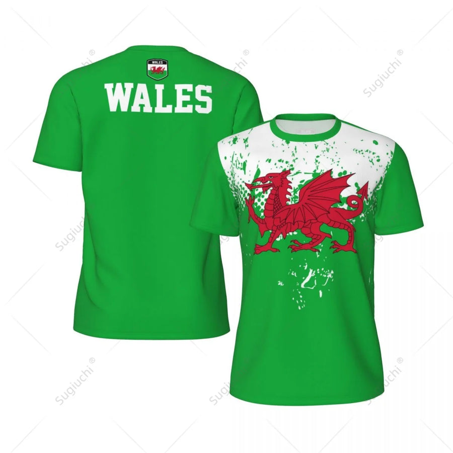 Exclusive design Wales Flag Grain 3D Printed Men For Running Bike Soccer Tennis Fitness Sports tshirt Mesh Fans Short T-shirt