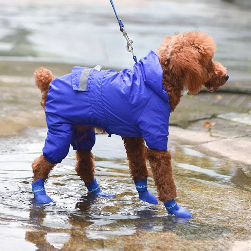 4Pcs Pet WaterProof Rainshoe Anti-slip Rubber Boot For Small Medium Large Dogs Cats Outdoor Shoe Dog Ankle Boots Pet Accessories