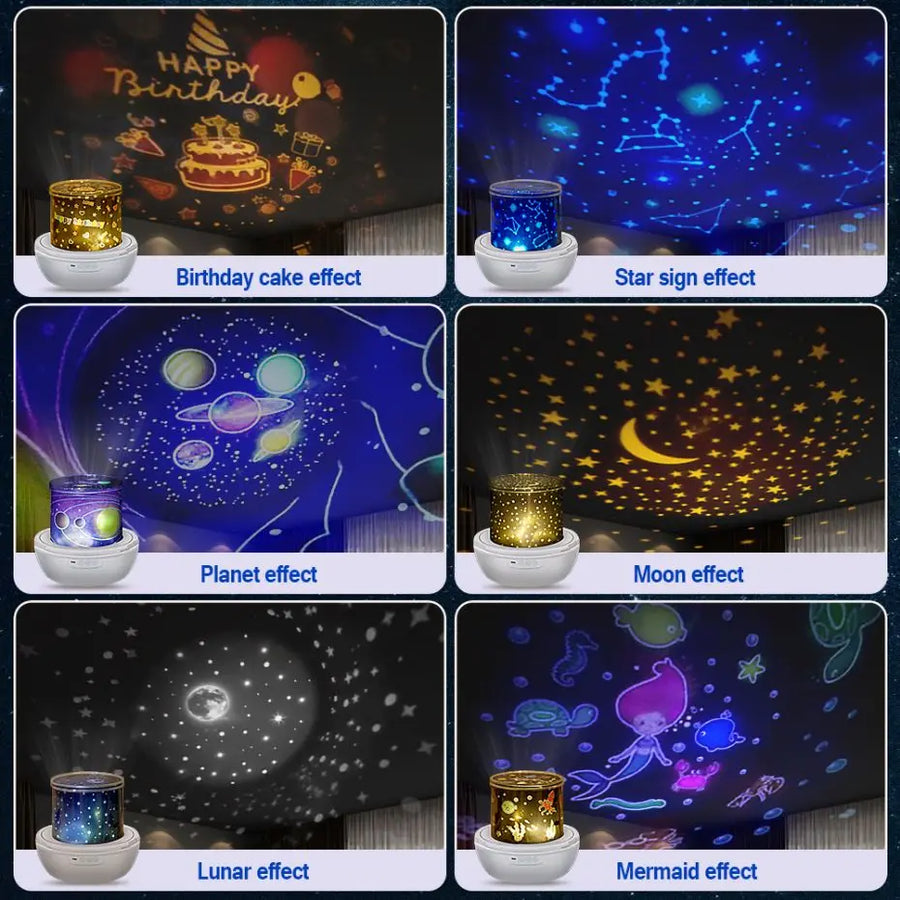 Star Projector 6 OceanWave Patterns Water Light Projector For Bedroom Home  Nebula starry light Wedding Christmas Decor lights