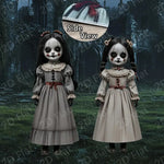 2Pcs 60cm 2D Scary Doll Girls Horror Decor Halloween Decoration To Insert Large Ghost Doll Outdoor Yard Decoration Scary Props