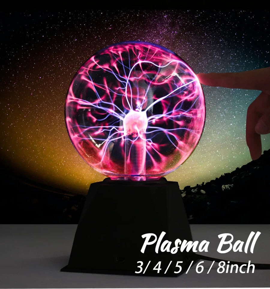 Magic Crystal Plasma Ball Lamp 3 4 5 6 8 Inch Electric Lamp Night Light Kids Gift Birthday Christmas Novelty Glass Plasma Lamp