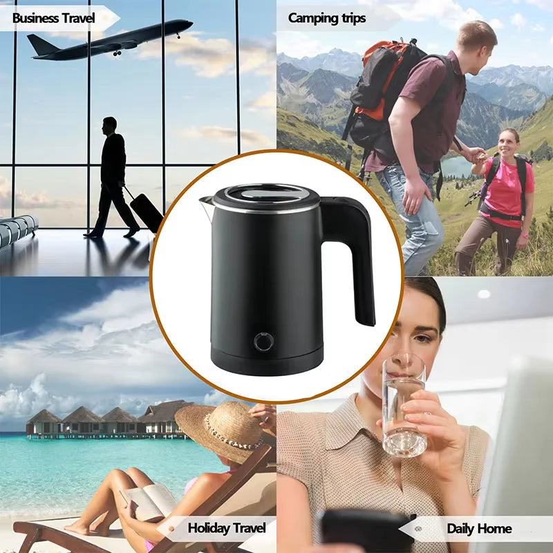 500ML Portable Travel Electric Kettle Tea Coffee Stainless Steel Water Boiler Pot For  Hotel Family Travel kitchen Smart kettle