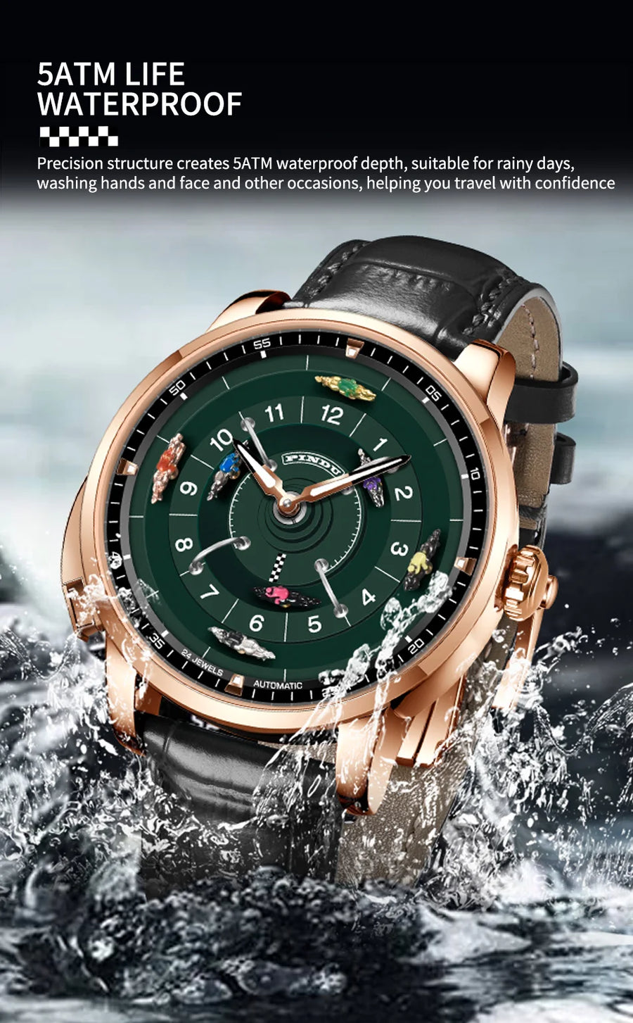 Pindu Horse Gambling Series Men's Full Automatic Mechanical Watch European Racing Roulette Entertainment Design Party Watch