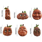 Home Halloween Atmosphere Fun Pumpkin Outdoor Decoration Ghost Party Pumpkin Six Monsters Resin Crafts Ugly Cute Ornaments New