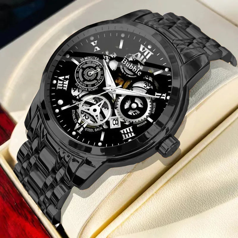 Watch For Men Trendy High end Light Luxury Versatile Quartz Watches Glow Waterproof Roman Hollow Male's Clock Watch UTHAI L93